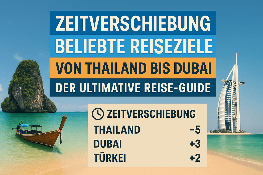 Zeitverschiebung beliebte Reiseziele - Von Thailand bis Dubai